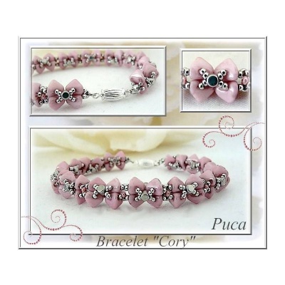 Pattern Puca Link Eley Bracelet or Earrings uses Kheops Foc with bead purchase